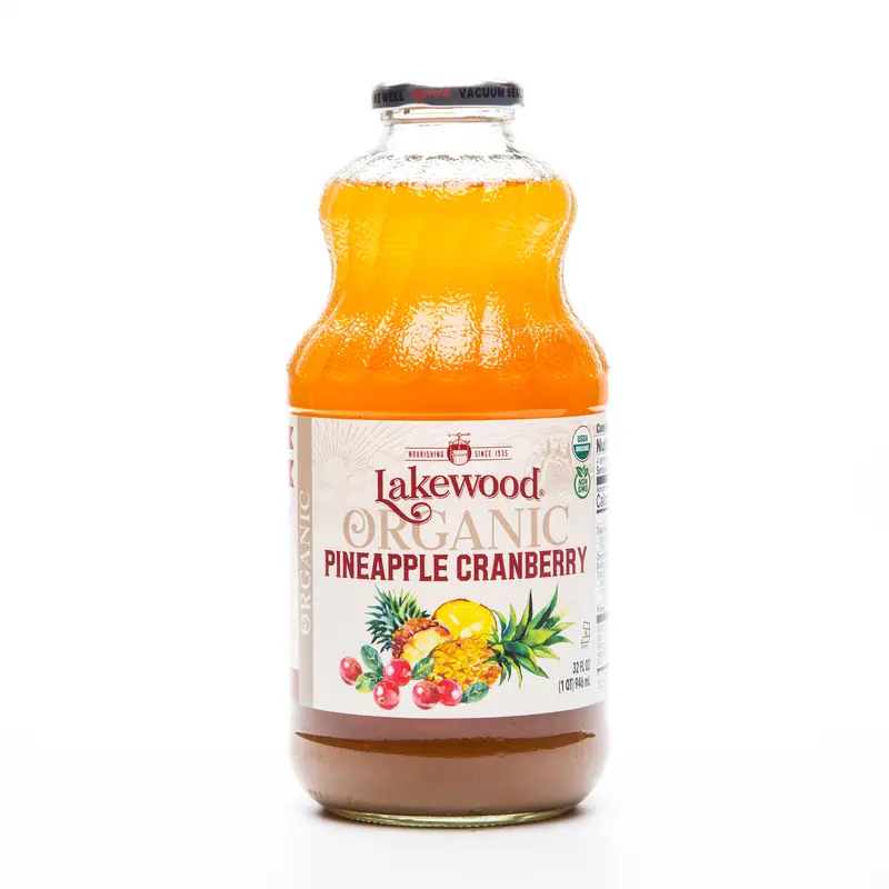 Lakewood Organic Pineapple-Cranberry Juice Blend – 946Ml Cold-Pressed Beverage 1
