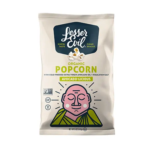 Lesser Evil Avocado-Licious Popcorn – Organic, Sea Salt & Avocado Oil, 130G 1