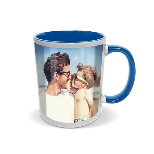 Light Blue Solid-Color Ceramic-Style Mug 2