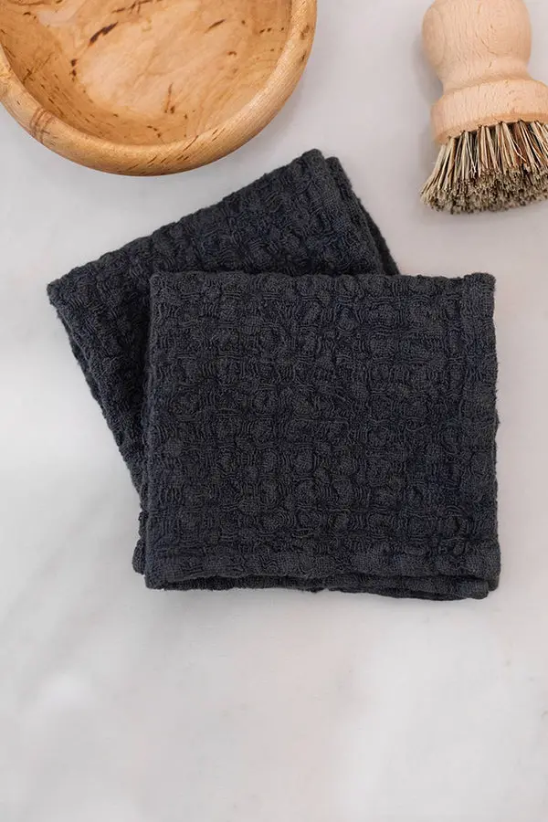 Linen Dishcloth In Slate Gray 1