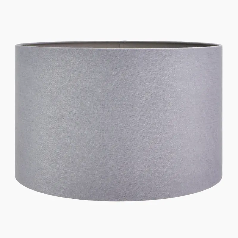 Lino 50Cm Grey Linen Drum Lamp Shade – Self-Lined, Pacific Lifestyle 1
