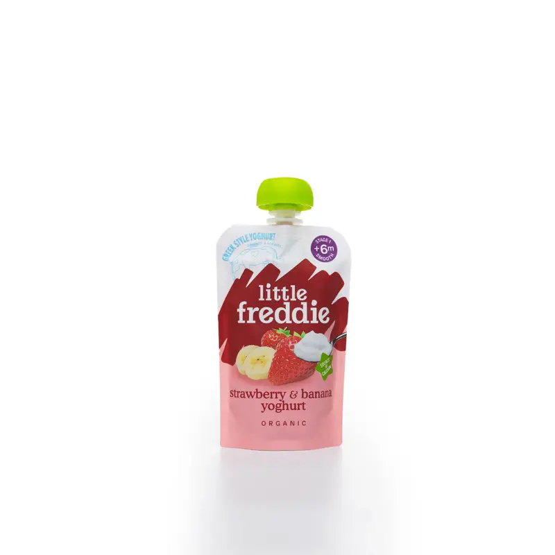 Little Freddie Strawberry & Banana Greek-Style Yogurt (100G) – Infant Dairy Snack, 6+ Months 1