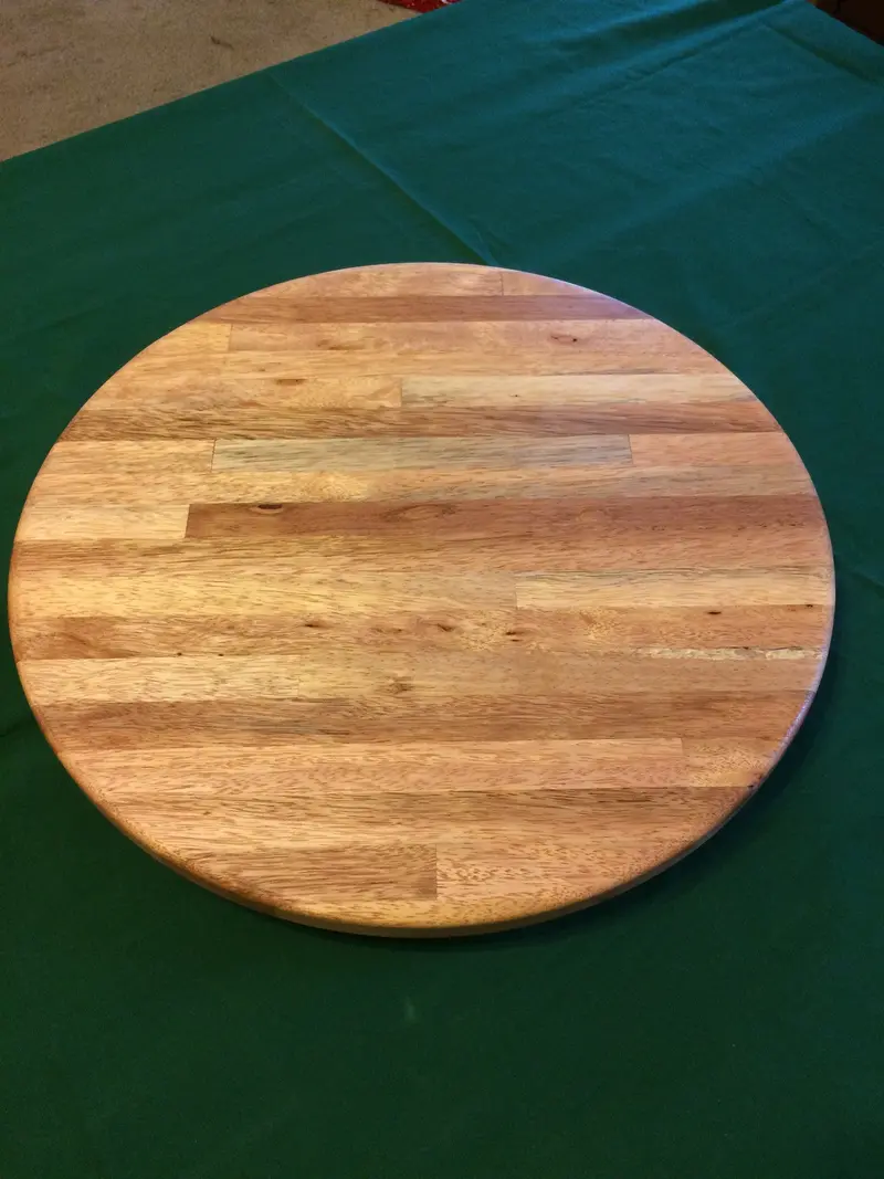 Low-Profile 33-Inch Reclaimed Wood Lazy Susan Turntable 1