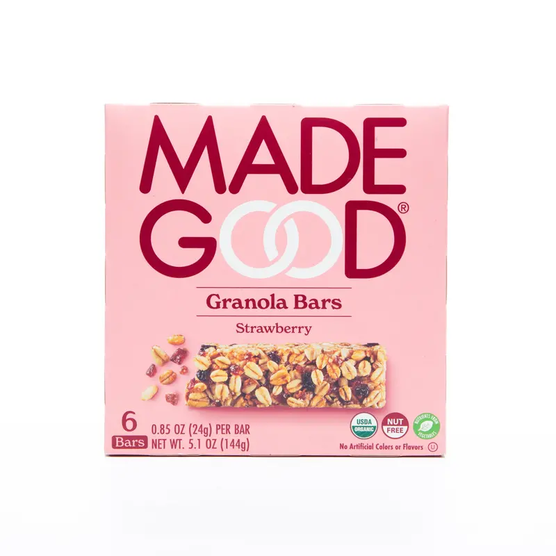 Made Good Organic Strawberry Granola Bars – Chewy, School-Safe, 5 × 24G 1