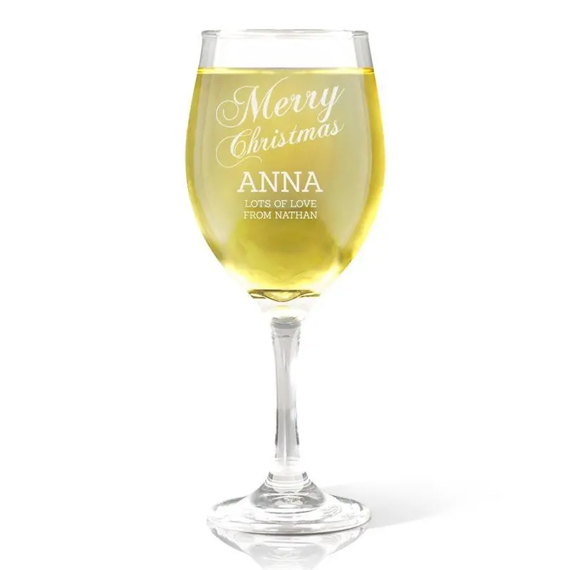 Merry Christmas 410Ml Wine Glass 1
