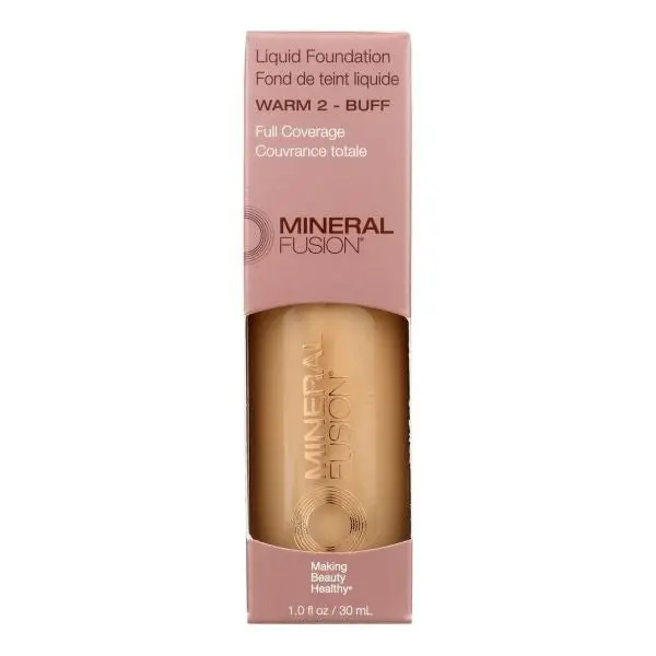 Mineral Fusion Liquid Foundation – Warm 2 Shade, Buildable Radiance 1