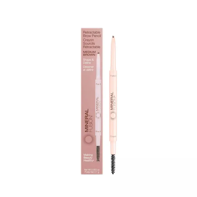 Mineral Fusion Retractable Brow Pencil – Medium Brown, Buildable Definition 1