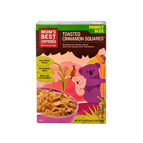 Mom'S Best Toasted Cinnamon Squares Cereal – Organic, 496G 1