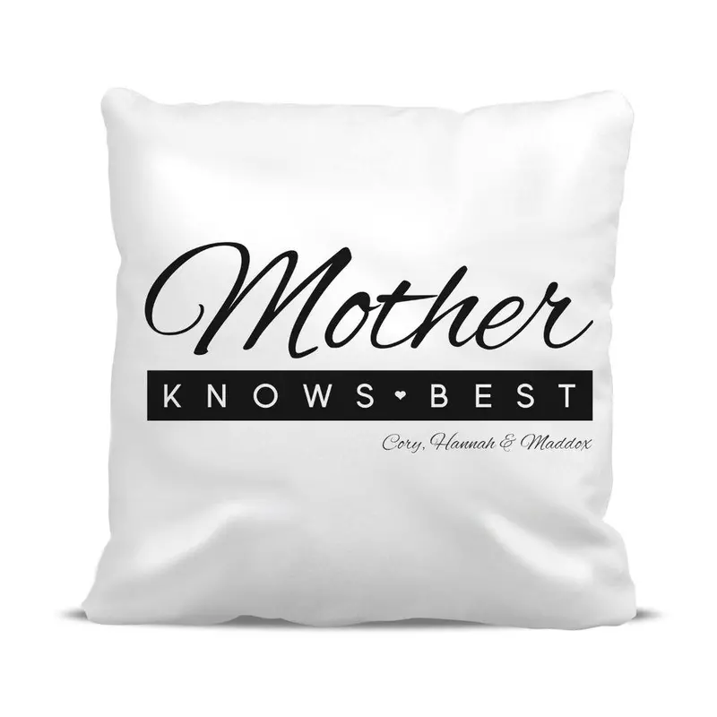 'Mother Knows Best' Classic Cushion Cover – Linen Blend 1