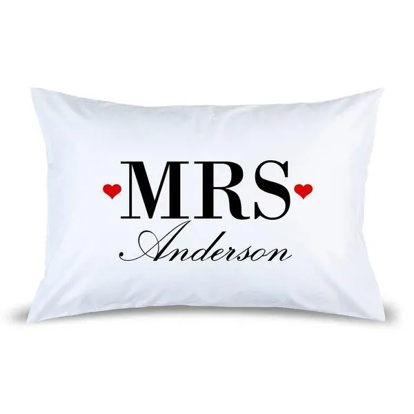 'Mrs' Embroidered Pillowcase 1