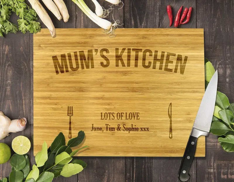 Mum’S Kitchen Large Bamboo Cutting Board (12" X 16") 1