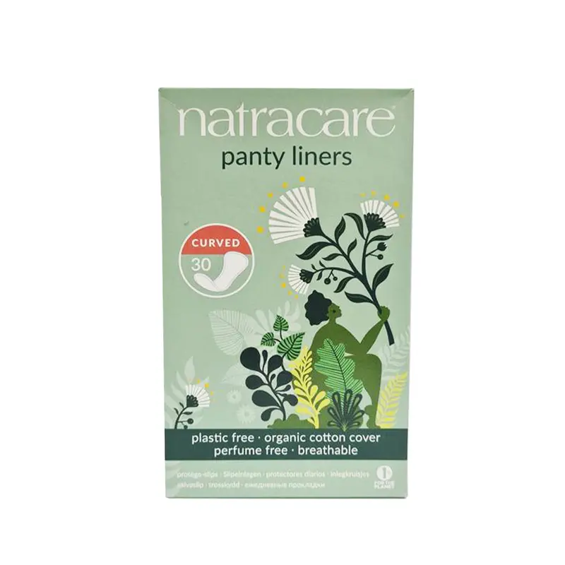 Natracare Organic Cotton Panty Liners – Curved Fit, Light Absorbency, 30 Count 1