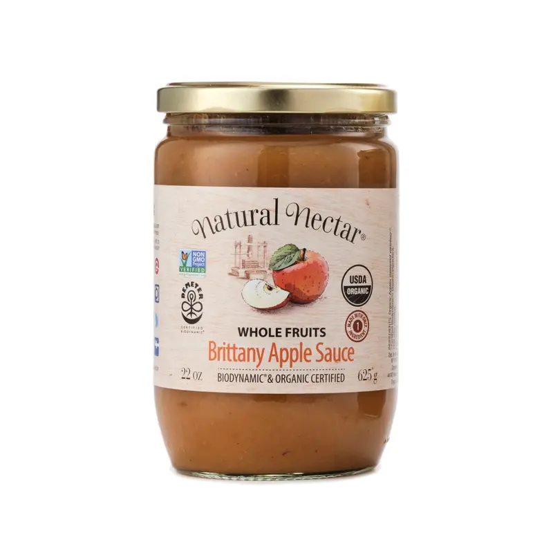 Natural Nectar Brittany Apple Sauce – Unsweetened & Organic (625G) 1