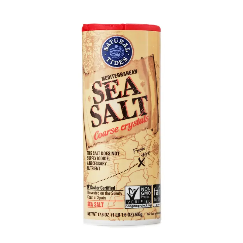 Natural Tides Coarse Mediterranean Sea Salt | Unrefined Mineral-Rich Cooking Salt | 500G Container 1