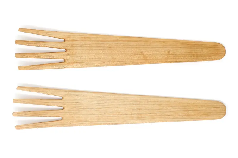 Natural Wooden Salad Serving Set 1