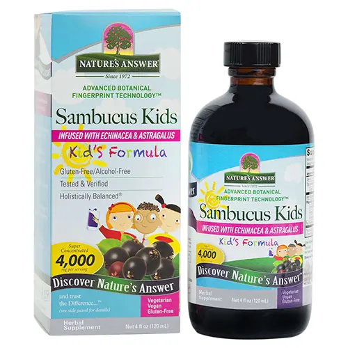 Nature'S Answer Sambucus Kids Immune Support Syrup – With Echinacea & Astragalus, 120Ml 1