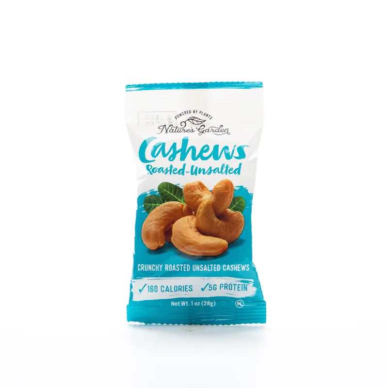 Nature'S Garden Unsalted Roasted Cashews – 28G Single-Serve Pack 1