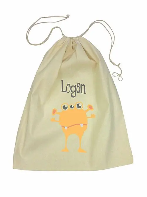 Orange Alien Drawstring Fun Bag 1
