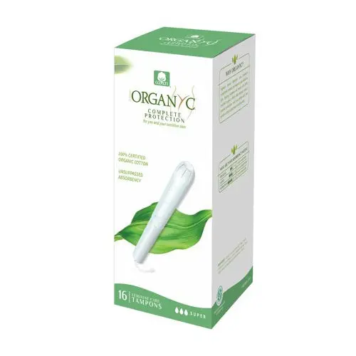 Organyc 100% Organic Cotton Tampons – Super Absorbency (14 Count) 1