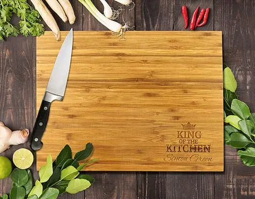 Oversized 12" X 16" Bamboo Cutting Board – 'King Of The Kitchen' Collection 1