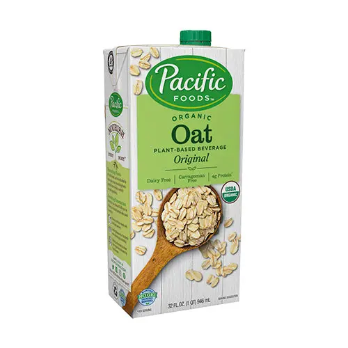 Pacific Foods Organic Oat Milk – Original Unsweetened, 946Ml Carton 1