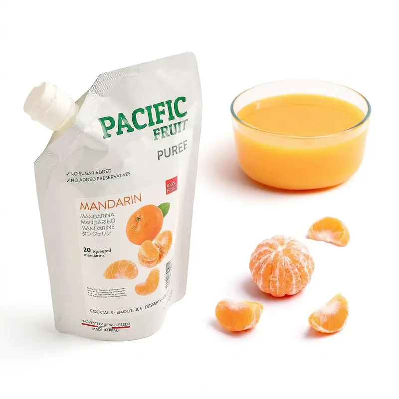 Pacific Fruit Mandarin Puree & Juice – Unsweetened, Shelf-Stable, 1Kg 1
