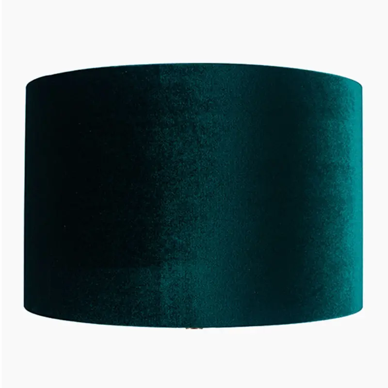 Pacific Lifestyle Bow Cylinder Shade: 40Cm Forest Green Velvet Lamp Cover 1