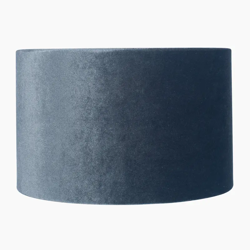 Pacific Lifestyle Bow Cylinder Shade: 40Cm Slate Velvet Lamp Cover 1