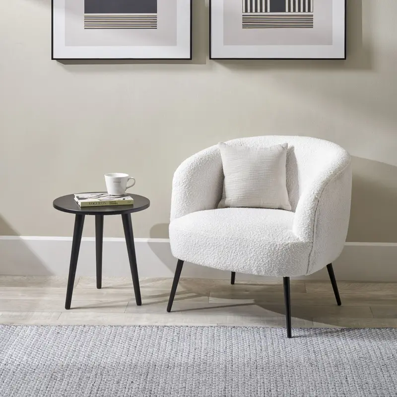 Pacific Lifestyle Siena Bouclé Tub Chair – Black Legs 1