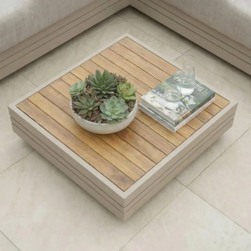 Panama Teak Coffee Table – Latte Finish 1