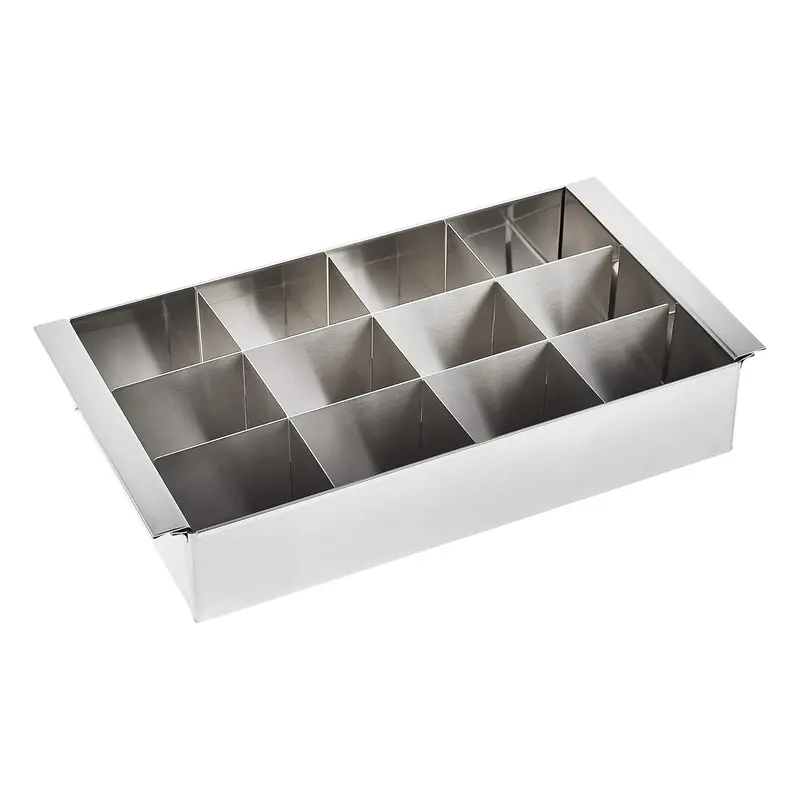 Partitioned Stainless Steel Dessert Mold – 8.9" × 5.3" For Layered Wagashi 1