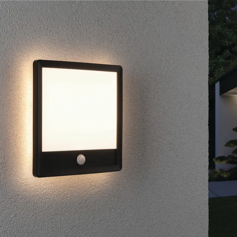 Paulmann Black Square Led Wall Light With Backlighting, Motion Sensor & 15.5W Output 1