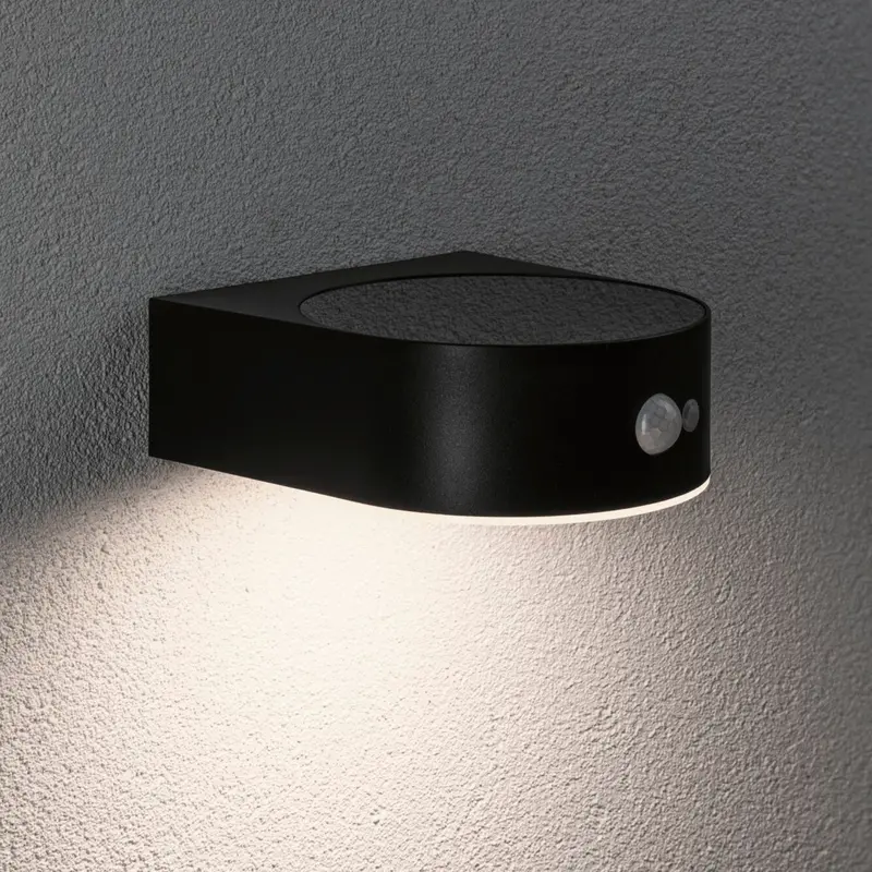 Paulmann Eileen Solar Wall Light – 5.5W Led, Motion Detection, Black Finish 1