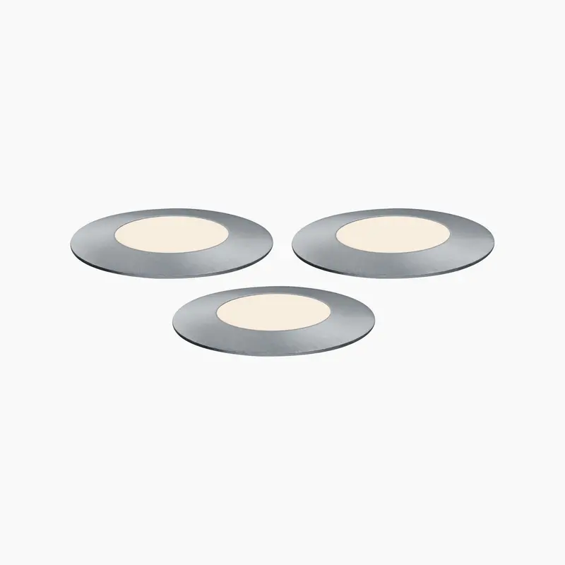 Paulmann Plug & Shine Outdoor Silver Mini Recessed Spotlight Expansion Set 1