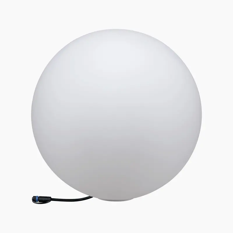 Paulmann Plug & Shine Outdoor White Globe Floor Lamp – 50Cm, 6.5W Led, Ground Spike Included 1