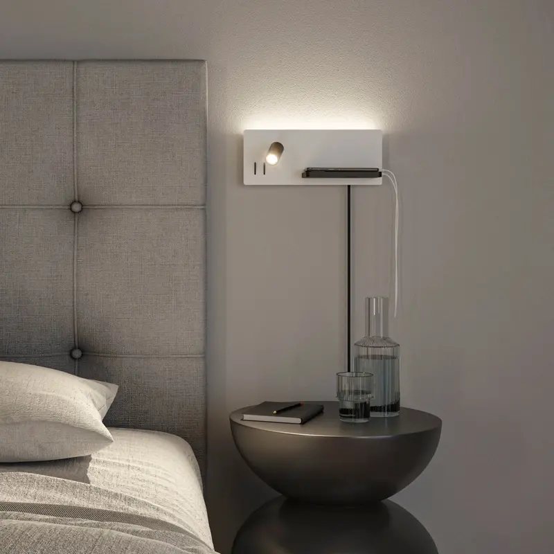 Paulmann Serra 5.5W/2.6W Right-Side Wall Light – Bicolor Design (White/Black), Dimmable + Usb 1
