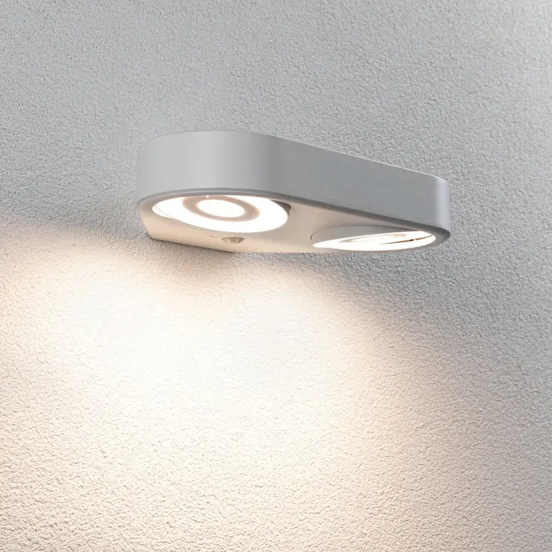 Paulmann Silma 15W White Dual-Output Outdoor Led Wall Light With Motion Sensor 1
