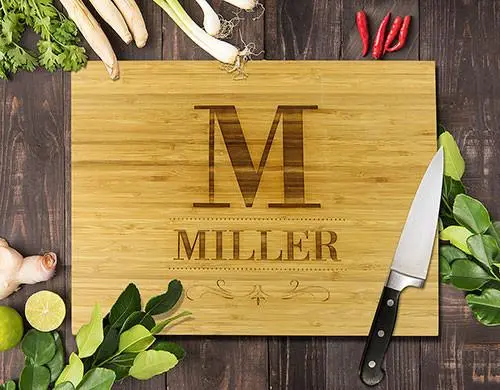 Personalized Surname Bamboo Cutting Board – 8 X 11 Inch 1