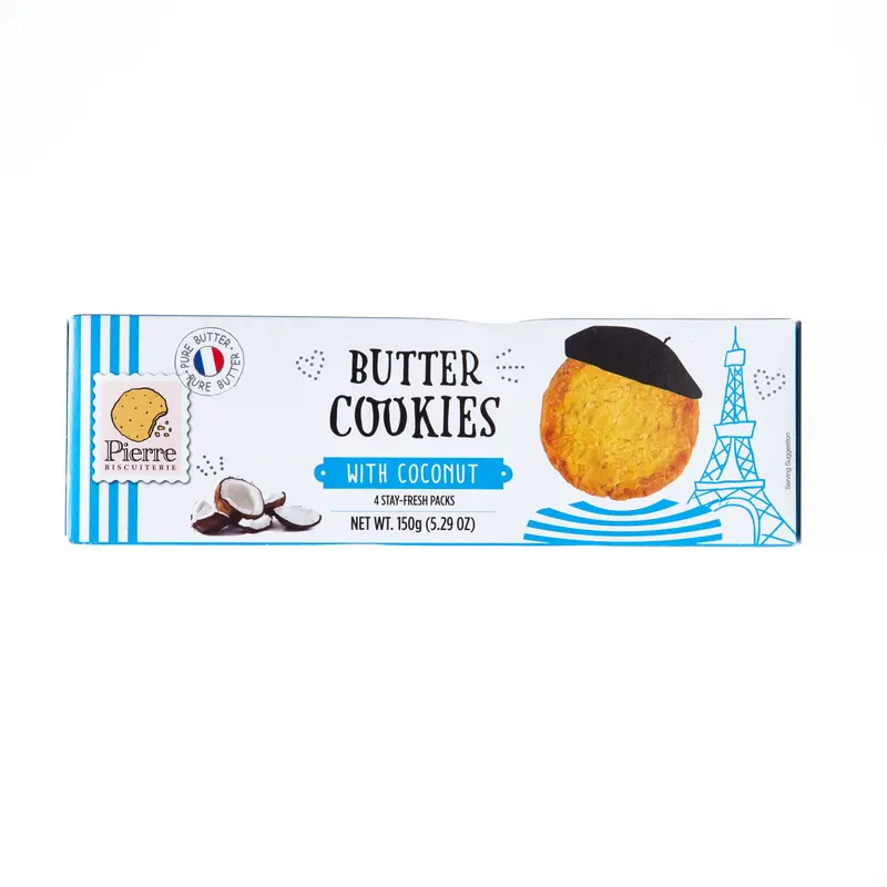 Pierre Biscuiterie Coconut Butter Cookies – 150G 1