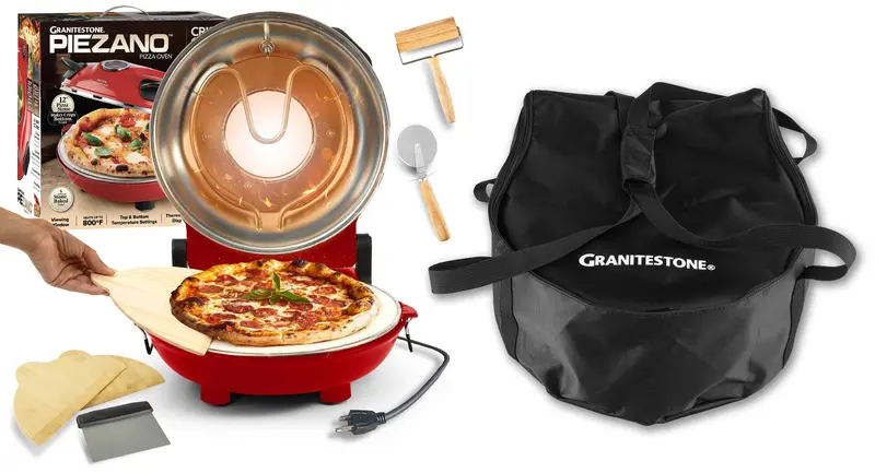 Piezano Countertop Pizza Oven Bundle – Includes Carrying Case & Accessories 1