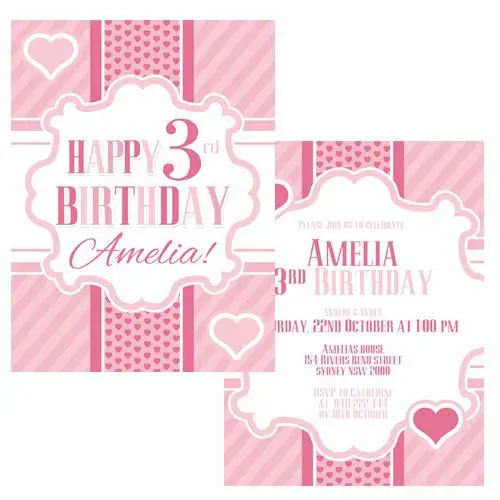 Pink Themed Party Invitation Template 1