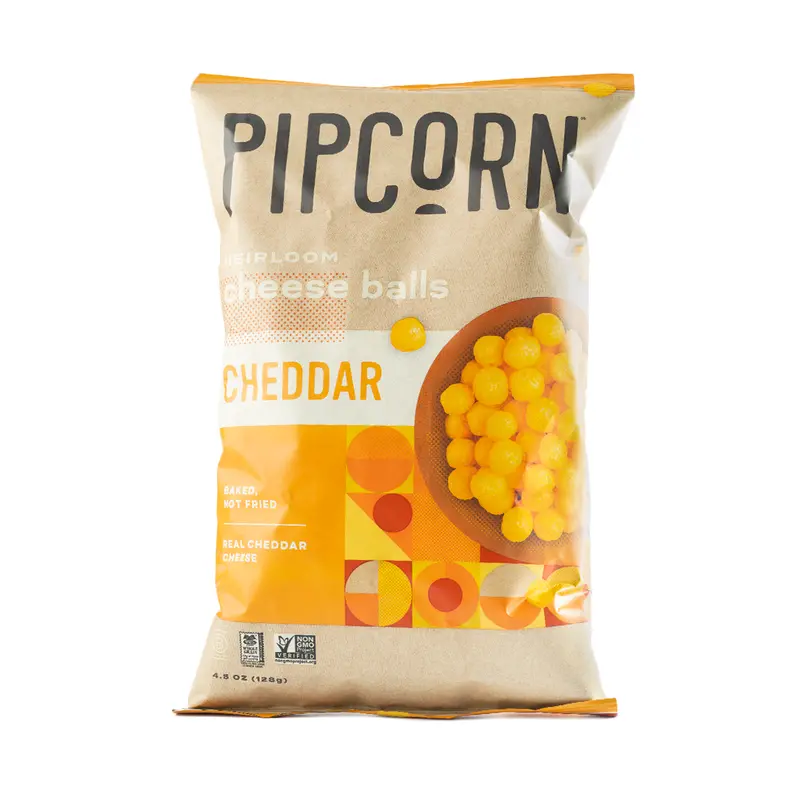 Pipcorn Cheddar Cheese Balls – 128G Mini Popcorn-Based Snack 1