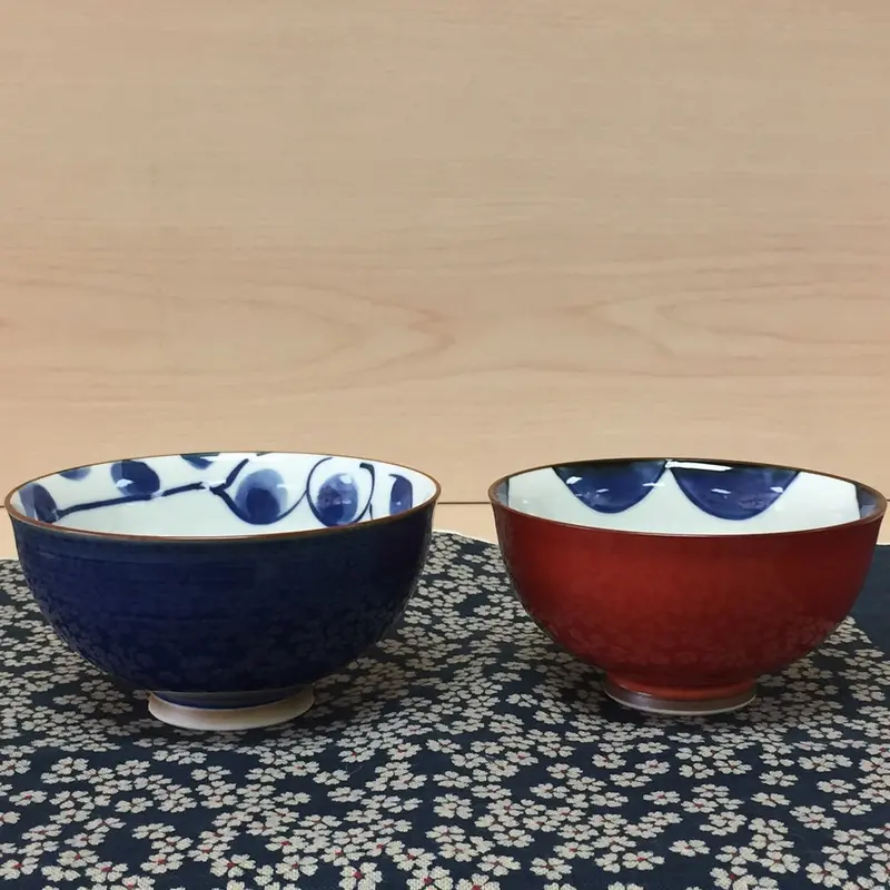 Playful Okame & Hyottoko Rice Bowl – Japanese Folk Art Design 1