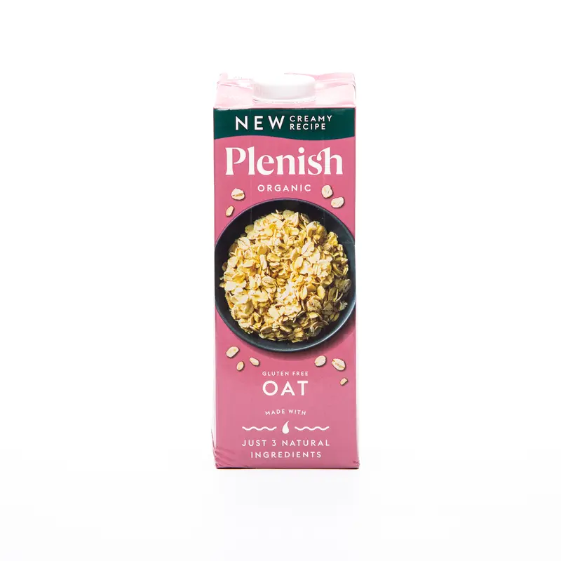 Plenish Organic Unsweetened Oat Milk, Shelf-Stable, 1L 1