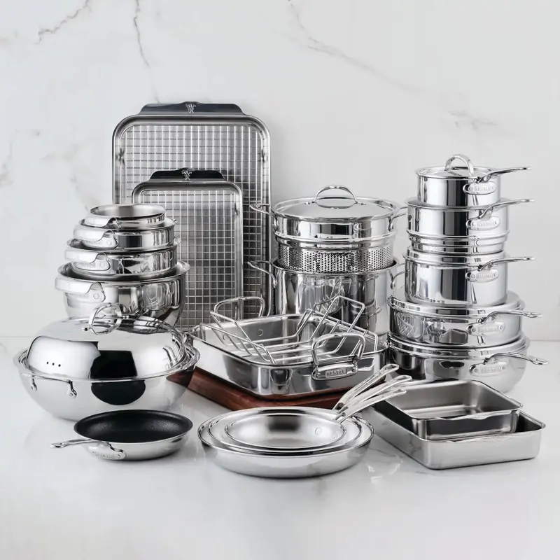 Polished Clad Stainless Steel 29-Piece Pristine Cookware Collection 1