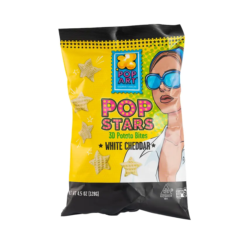Pop Art White Cheddar Potato Bites – 128G Crunchy Bite-Sized Snack 1