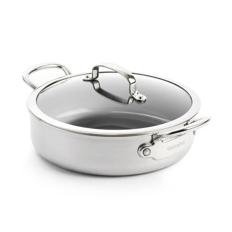 Premiere 30Cm Stainless Steel Skillet With Lid 1
