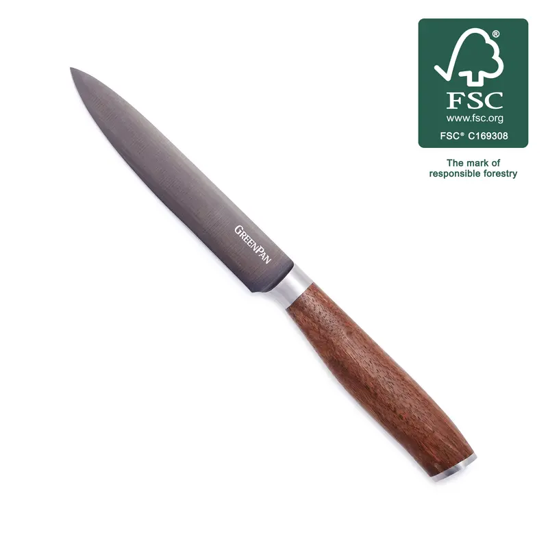Premiere Titanium 5-Inch Straight-Edge Utility Knife – Walnut Handle 1