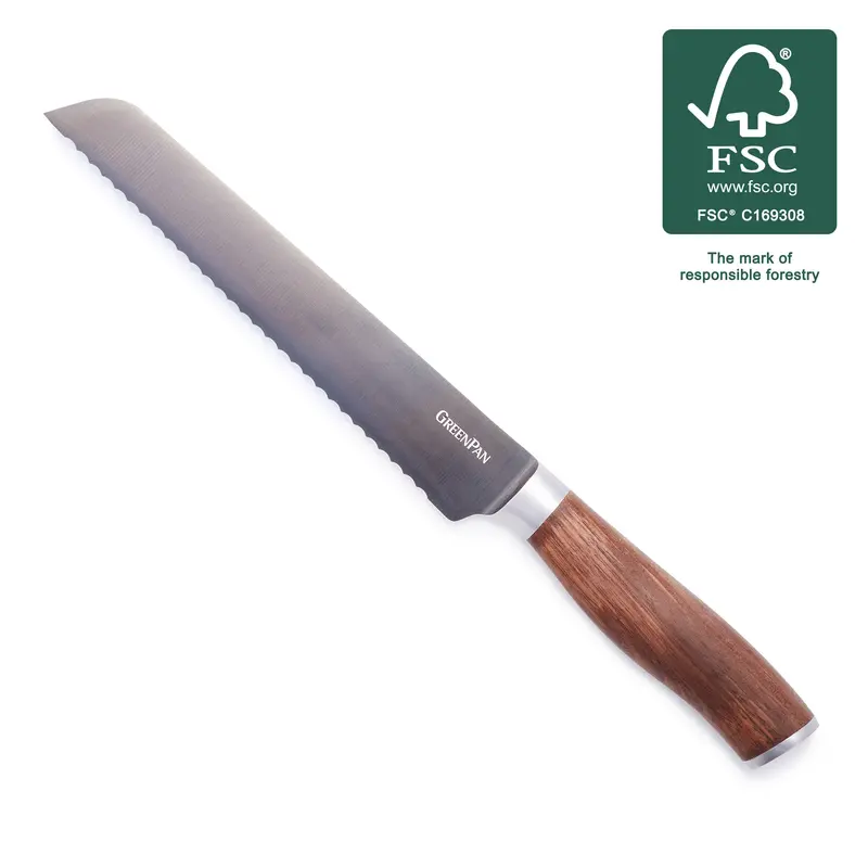 Premiere Titanium 8-Inch Bread Knife With Walnut Handle 1