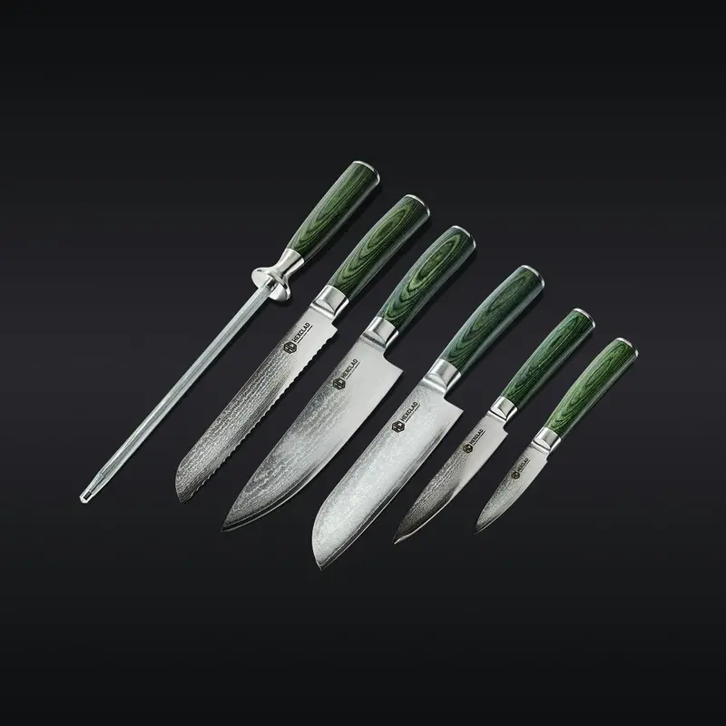 Premium 6-Piece Japanese Damascus Chef Knife Collection 1